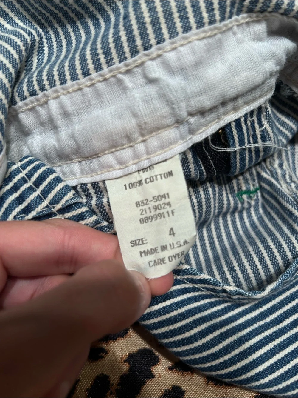 Vintage OshKosh B’Gosh Blue & White Striped Denim Overalls